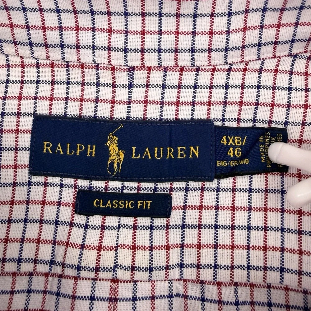 Polo Ralph Lauren Oxford Button Down Shirt Classic Fit Mens 4XB Multicolor Plaid